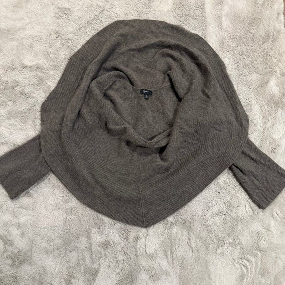 Aqua Cashmere‎ 100% Open Dark Gray Cardigan Women Size Small Minimalist Warm